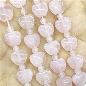 Natural Pink Rose Quartz Apple Beads, approx 10mm