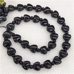 Natural Black Tourmaline Beads Apple, approx 10mm