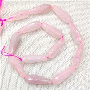 Natural Pink Rose Quartz Beads Faceted Teardrop, approx 10-30mm, 13pcs per st