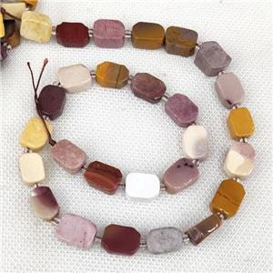 Natural Mookaite Rectangle Beads Multicolor, approx 8-10mm