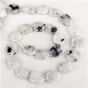 Natural White Moonstone Rectangle Beads, approx 10-15mm