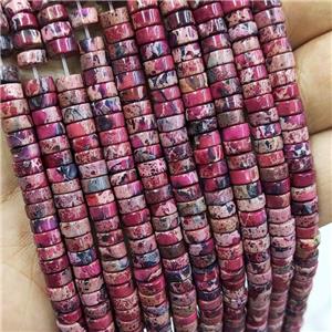 Imperial Jasper Heishi Beads Red, approx 3x6mm