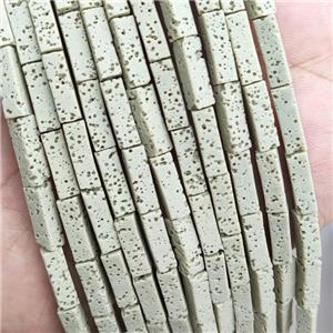 Rock Lava Tube Beads Mint Green Dye, approx 4-13mm