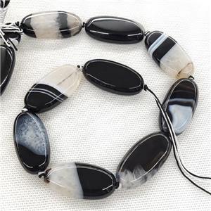 Agate Druzy Oval Beads Black White, approx 20-40mm