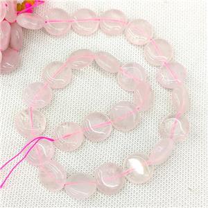 Natural Pink Rose Quartz Coin Beads Flat Circle, approx 15mm