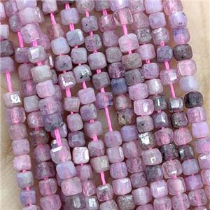 Natural Ruby Beads Faceted Cube, approx 2.5mm