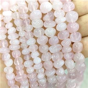 Natural Pink Rose Quartz Chips Beads Freeform, approx 6-9mm