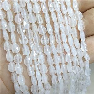 Natural Clear Quartz Teardrop Beads Faceted, approx 6-8mm