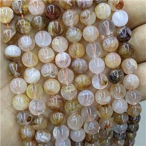 Natural Hematoid Quartz Beads Yellow Smooth Round, approx 10mm dia