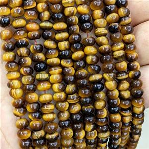 Natural Tiger Eye Stone Beads Smooth Rondelle, approx 6mm