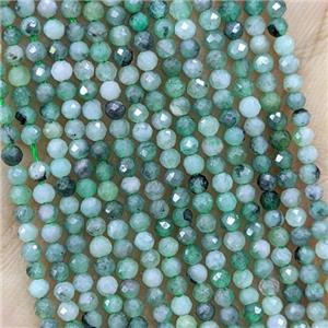 Natural Green Emerald Beads Faceted Round, approx 2mm