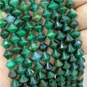 Natural Green Mica Verdite Bicone Beads Fuchsite, approx 8mm