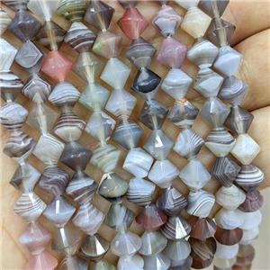 Natural Botswana Agate Beads Bicone, approx 8mm