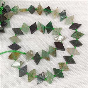 Natural Green Strawberry Quartz Beads Rhombus, approx 10-18mm