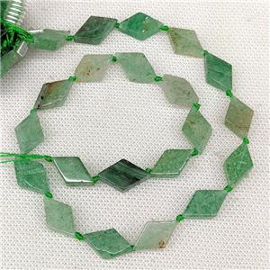 Natural Green Strawberry Quartz Rhombus Beads, approx 10-18mm