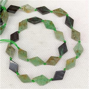 Natural Green Strawberry Quartz Beads Rhombus, approx 10-18mm