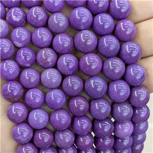 Natural Phosphosiderite Beads Purple A-Grade Smooth Round, approx 12mm