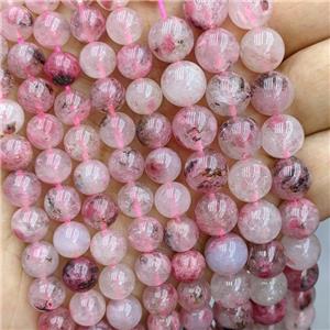 Natural American Sakura Quartz Beads Pink Grade A Smooth Round, approx 10mm dia