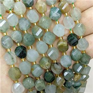 Natural Green Actinolite Twist Beads S-Shape Faceted, approx 9-10mm