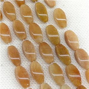 Natural Peach Aventurine Twist Beads, approx 8-16mm