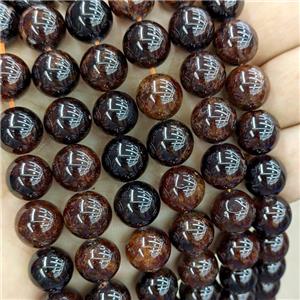 Natural Garnet Beads Smooth Round Orange, approx 8mm dia