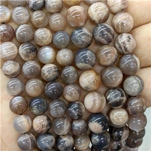 Natural Black Sunstone Beads Smooth Round, approx 10mm dia