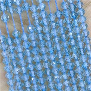 Natural Blue Topaz Beads Tiny Faceted Round, approx 3mm