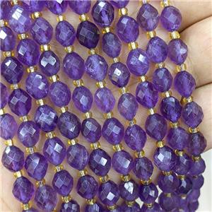 Natural Amethyst Beads Purple Faceted Rice, approx 7-8mm