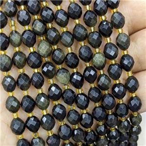 Natural Golden Obsidian Beads Faceted Rice, approx 7-8mm