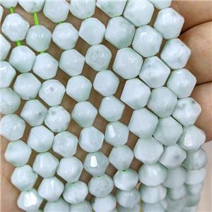 Natural Snowflake Angelite Beads Green Bicone, approx 8mm