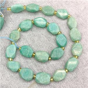 Natural Green Amazonite Beads Faceted Oval, approx 12-16mm