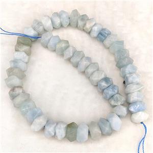 Natural Aquamarine Beads Blue Faceted Square, approx 12mm