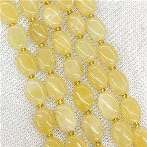 Natural Honey Jade Oval Beads Yellow, approx 10-14mm