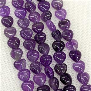 Natural Purple Amethyst Heart Beads, approx 12mm