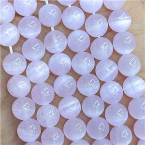 Naural Selenite Beads Lt.purple Dye Smooth Round, approx 6mm dia