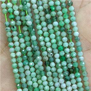 Natural Emerald Beads Green Faceted Round Tiny A-Grade, approx 2.4mm