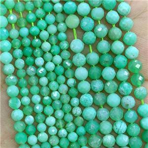 Natural Australian Chrysoprase Beads Green Faceted Round, approx 3mm