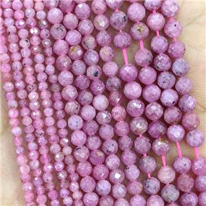 Natural Ruby Beads Faceted Round A-Grade, approx 6mm