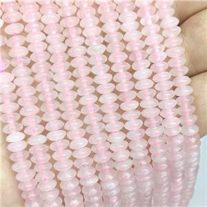 Natural Pink Rose Quartz Beads Smooth Rondelle, approx 3-6mm