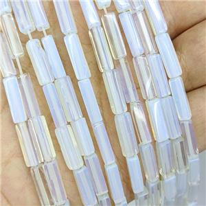 White Opalite Beads Cuboid, approx 4x4x13mm