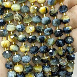 Natural Fancy Tiger Eye Stone Beads Faceted Rondelle, approx 6-8mm