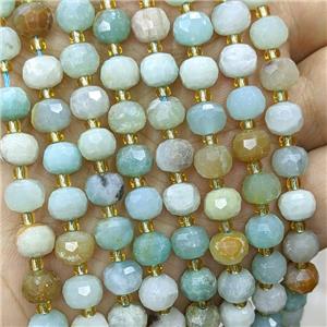 Natural Chinese Amazonite Beads Faceted Rondelle, approx 6-8mm