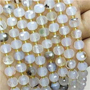 Natural Heihua Agate Beads Faceted Rondelle, approx 6-8mm