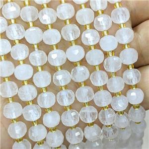 Natural Clear Quartz Beads Faceted Rondelle, approx 6-8mm