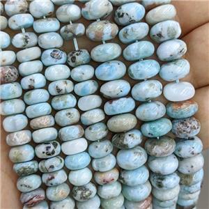 Natural Larimar Beads B-Grade Smooth Rondelle, approx 10mm