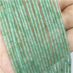 Natural Green Aventurine Tube Beads, approx 2x4mm