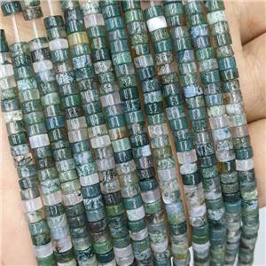 Natural Moss Agate Heishi Beads Green, approx 4mm