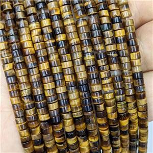 Natural Tiger Eye Stone Heishi Beads, approx 4mm