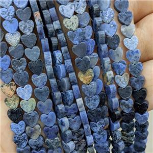 Natural Dumortierite Heart Beads Blue, approx 6mm