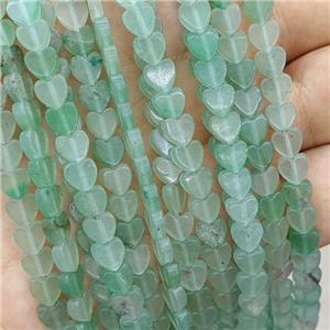 Natural Green Aventurine Heart Beads, approx 6mm